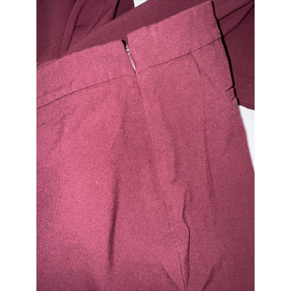Chaus Net York Pants Women's Size 10 Maroon Skinny 1/4 Zip Up Dress Pants - Picture 4 of 5